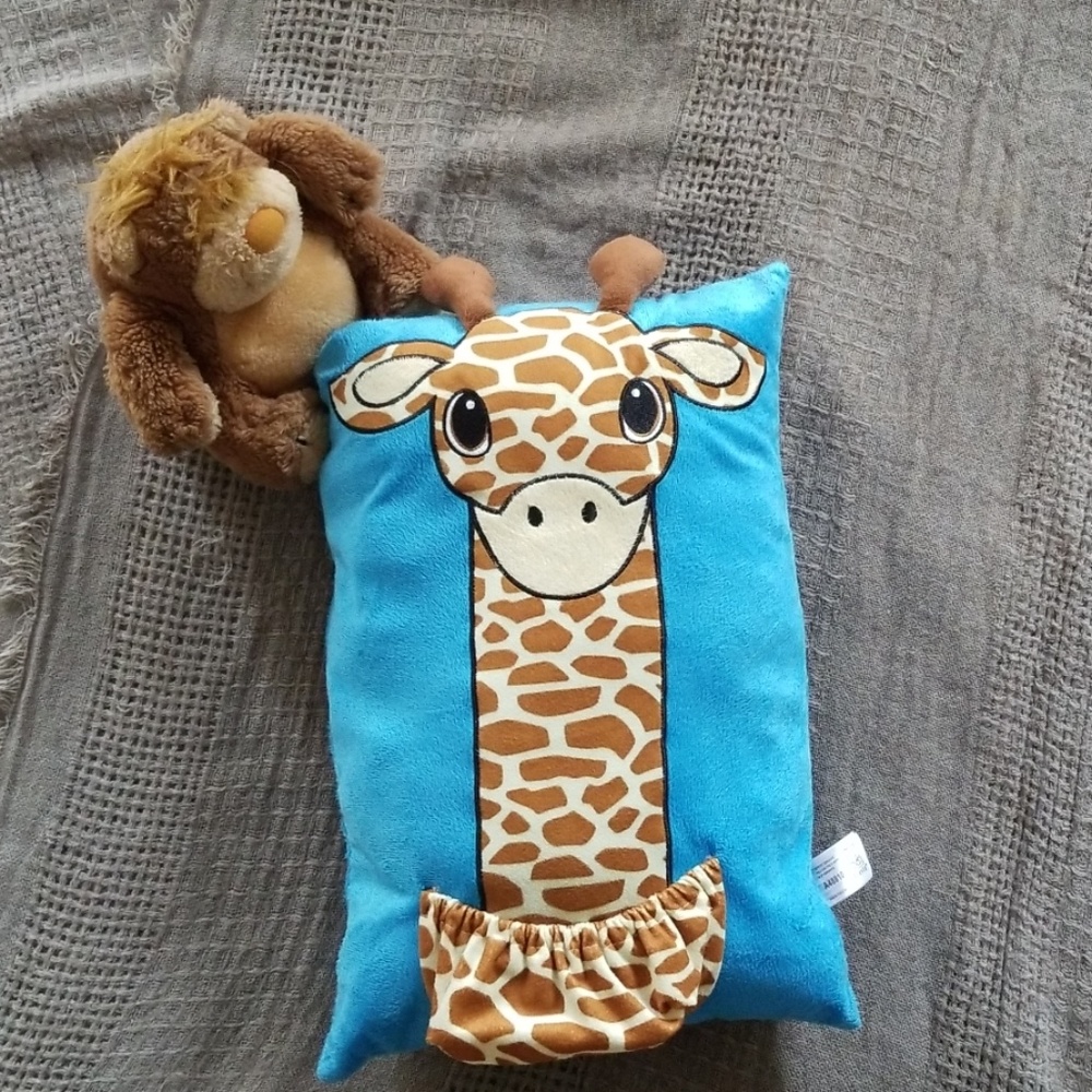 Fiesta Toy Blue Giraffe Pillow w Pocket 16 x 11